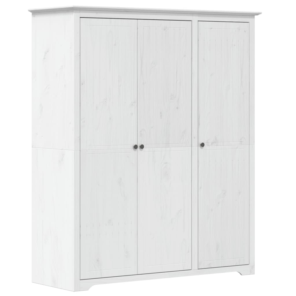 Kledingkast Bodo 146X53,5X173 Cm Massief Grenenhout Wit
