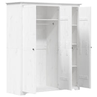 Kledingkast Bodo 146X53,5X173 Cm Massief Grenenhout Wit