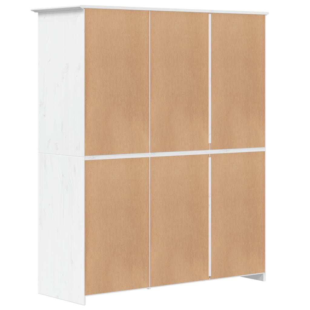 Kledingkast Bodo 146X53,5X173 Cm Massief Grenenhout Wit
