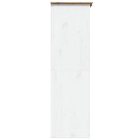 Kledingkast Bodo 146X53,5X173 Cm Massief Grenenhout Wit Bruin