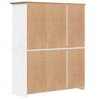 Kledingkast Bodo 146X53,5X173 Cm Massief Grenenhout Wit Bruin