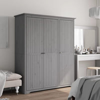 Kledingkast Bodo 146X53,5X173 Cm Massief Grenenhout Grijs