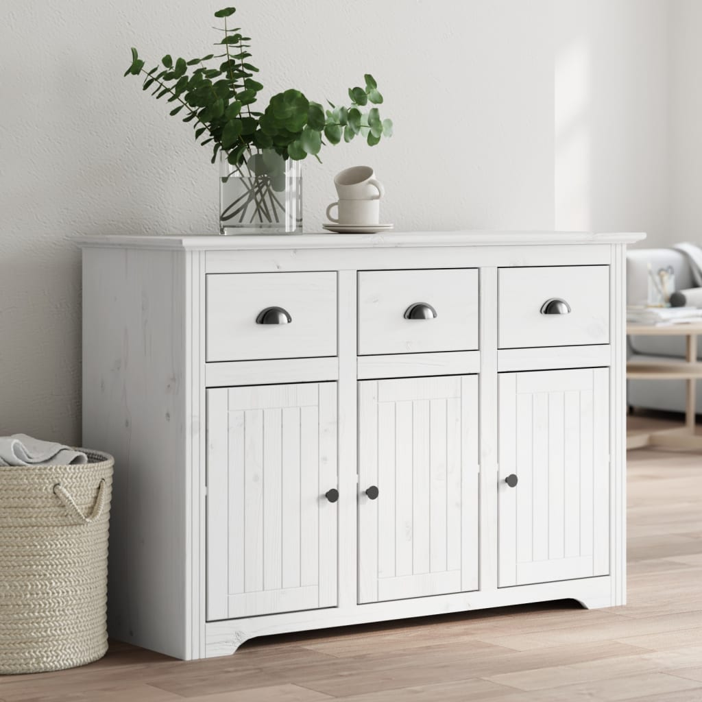 Dressoir Bodo 115,5X44X80 Cm Massief Grenenhout Wit En