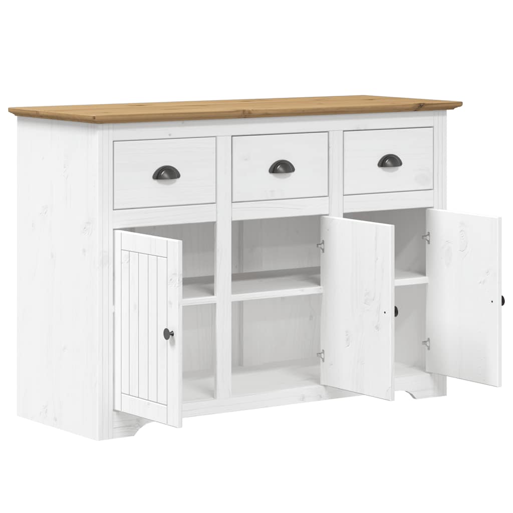 Dressoir Bodo 115,5X44X80 Cm Massief Grenenhout Wit En