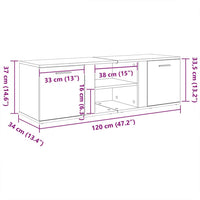 Tv-Meubel 120X34X37 Cm Bewerkt Hout Kleurig