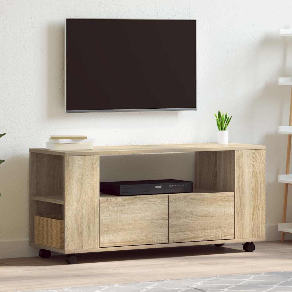 Tv-Meubel Wielen 102X34,5X43 Cm Spaanplaat Kleurig