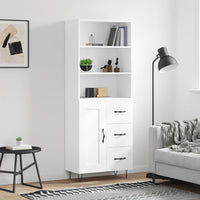Hoge Kast 69,5X34X180 Cm Bewerkt Hout Eikenkleurig