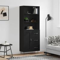 Hoge Kast 69,5X34X180 Cm Bewerkt Hout Eikenkleurig