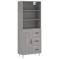 Hoge Kast 69,5X34X180 Cm Bewerkt Hout Eikenkleurig