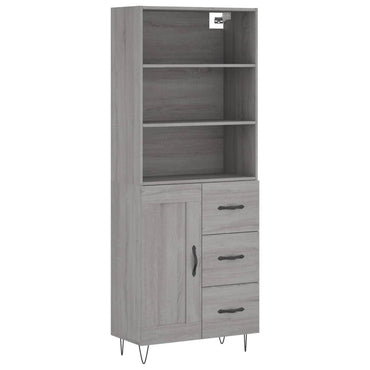 Hoge Kast 69,5X34X180 Cm Bewerkt Hout Eikenkleurig
