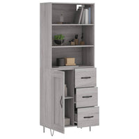 Hoge Kast 69,5X34X180 Cm Bewerkt Hout Eikenkleurig