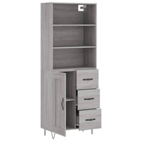 Hoge Kast 69,5X34X180 Cm Bewerkt Hout Eikenkleurig