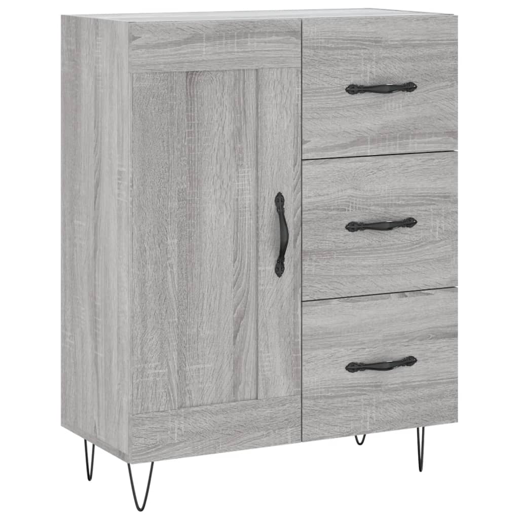 Hoge Kast 69,5X34X180 Cm Bewerkt Hout Eikenkleurig