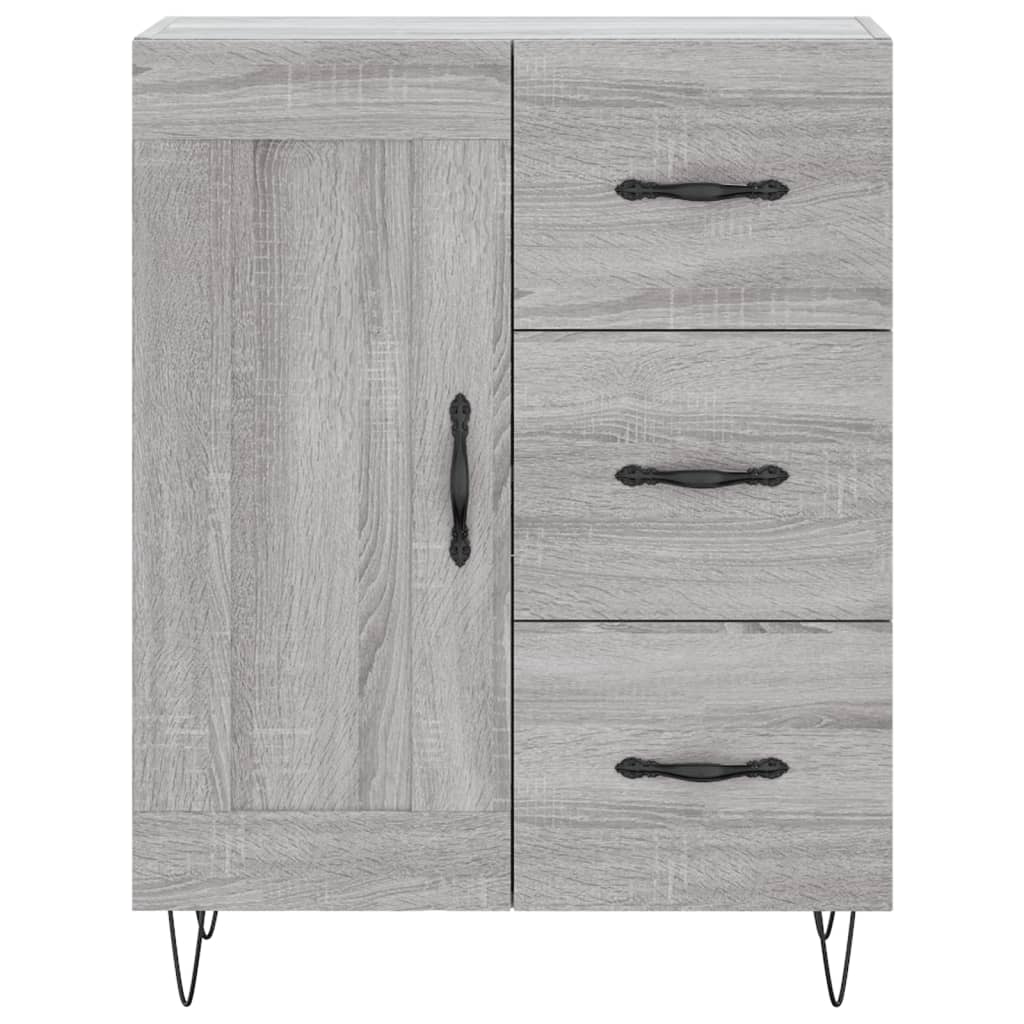 Hoge Kast 69,5X34X180 Cm Bewerkt Hout Eikenkleurig