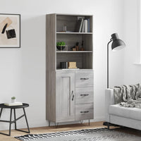 Hoge Kast 69,5X34X180 Cm Bewerkt Hout Eikenkleurig