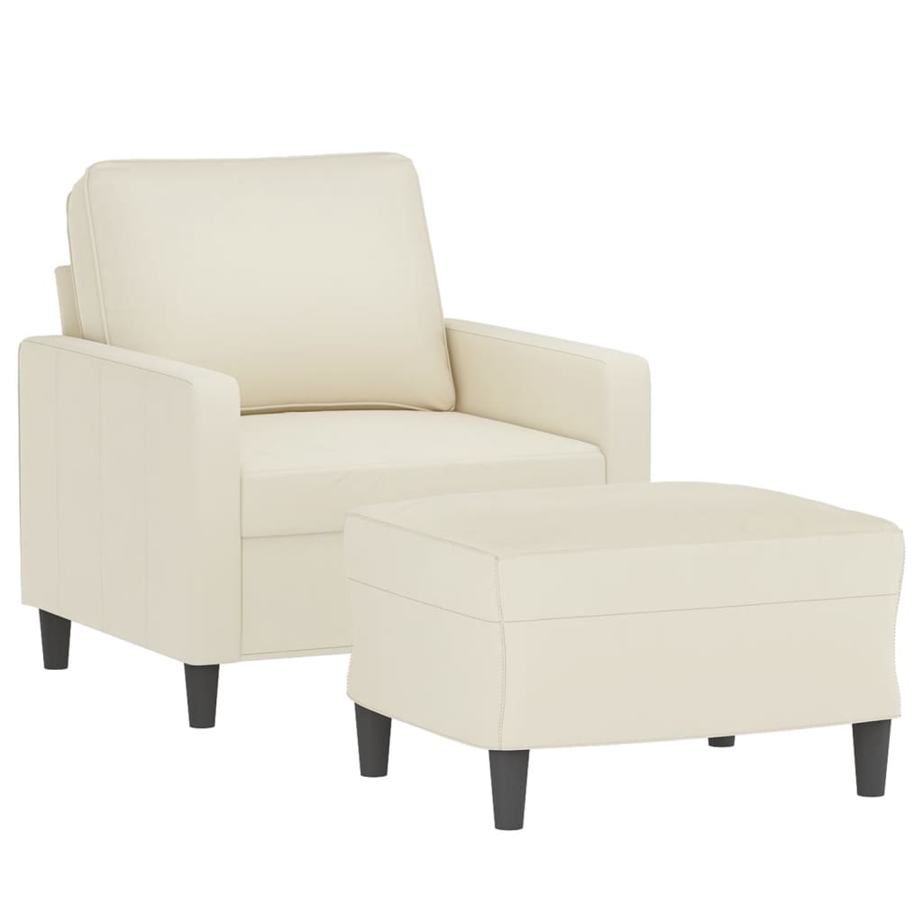 Fauteuil Met Voetenbank 60 Cm Fluweel Kleurig