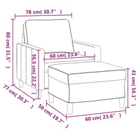 Fauteuil Met Voetenbank 60 Cm Fluweel Kleurig