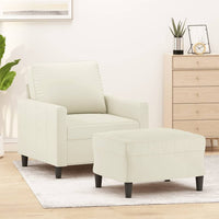 Fauteuil Met Voetenbank 60 Cm Fluweel Kleurig