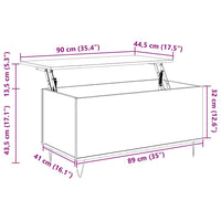 Salontafel 90X44,5X45 Cm Bewerkt Hout Kleurig