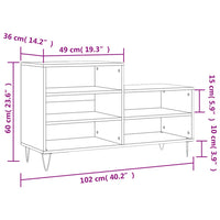 Schoenenkast 102X36X60 Cm Bewerkt Hout Sonoma Grijs Grijs Sonoma