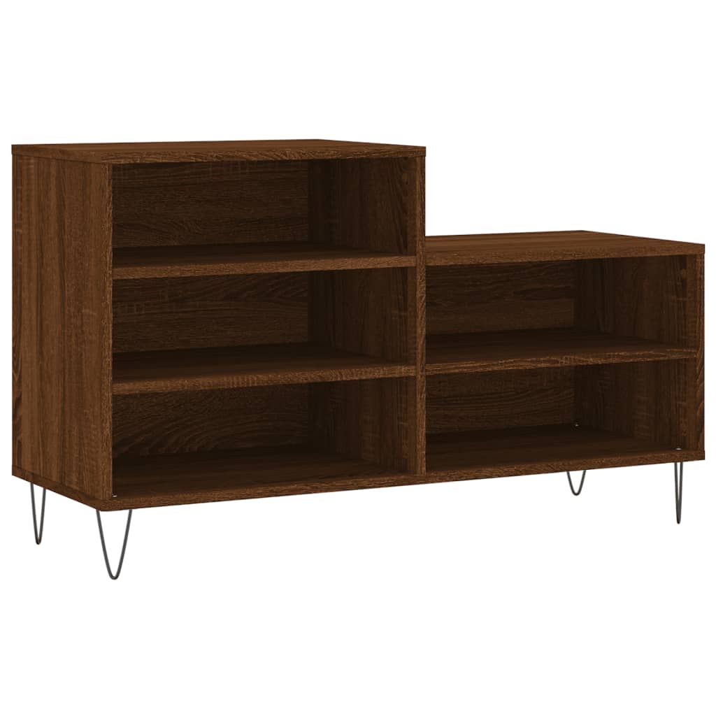Schoenenkast 102X36X60 Cm Bewerkt Hout Bruin Eikenkleur