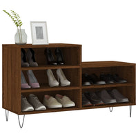 Schoenenkast 102X36X60 Cm Bewerkt Hout Bruin Eikenkleur