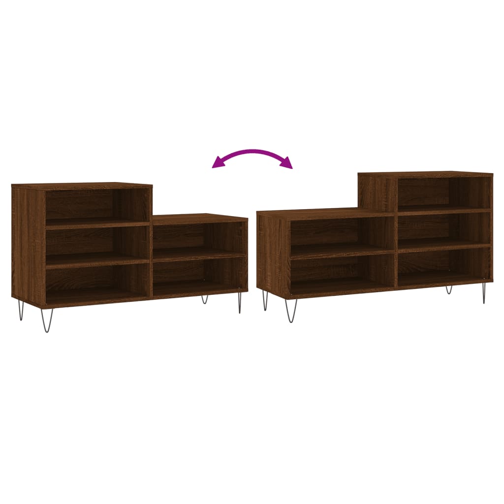 Schoenenkast 102X36X60 Cm Bewerkt Hout Bruin Eikenkleur