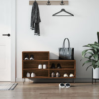 Schoenenkast 102X36X60 Cm Bewerkt Hout Bruin Eikenkleur