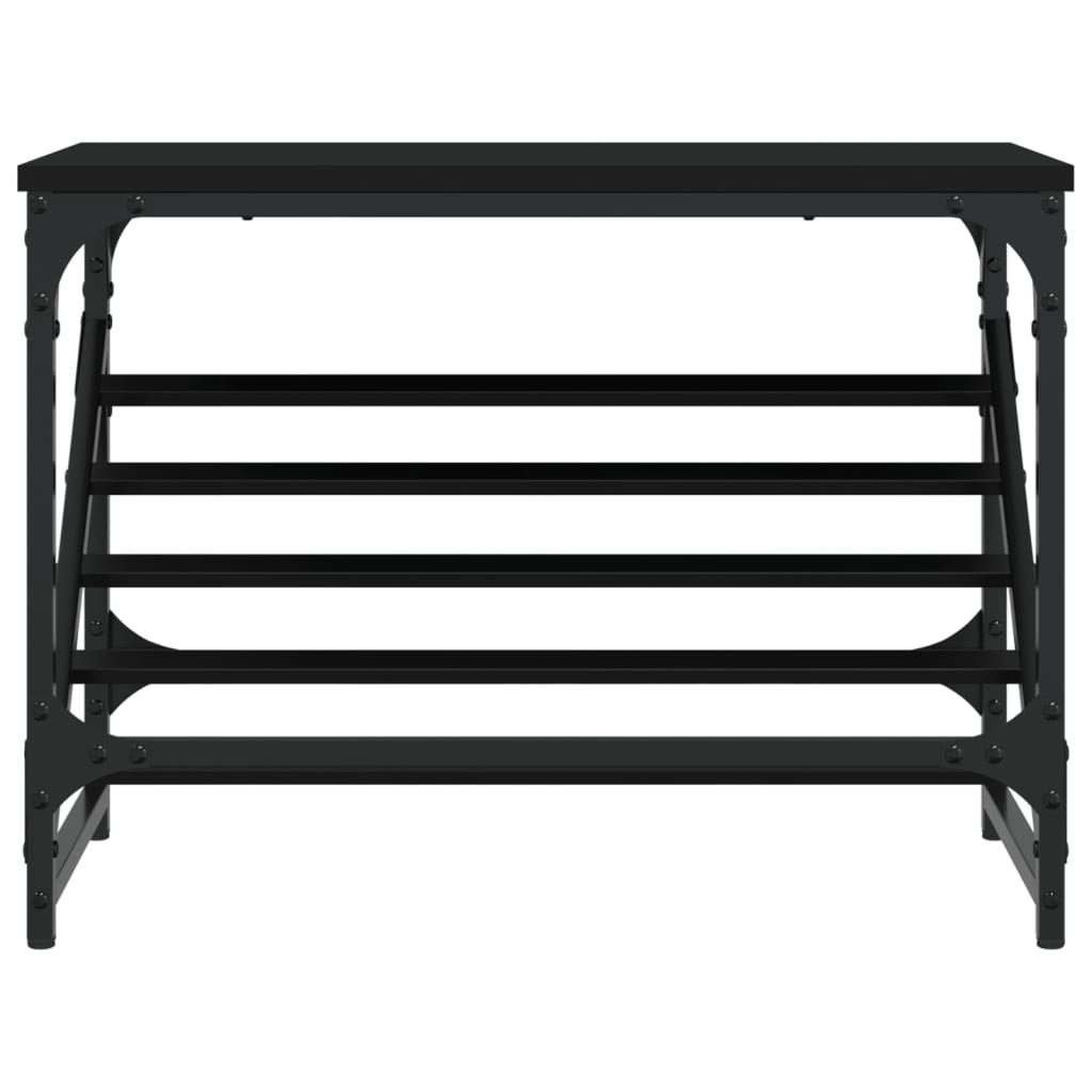 Schoenenrek 60X30X Bewerkt Hout Zwart