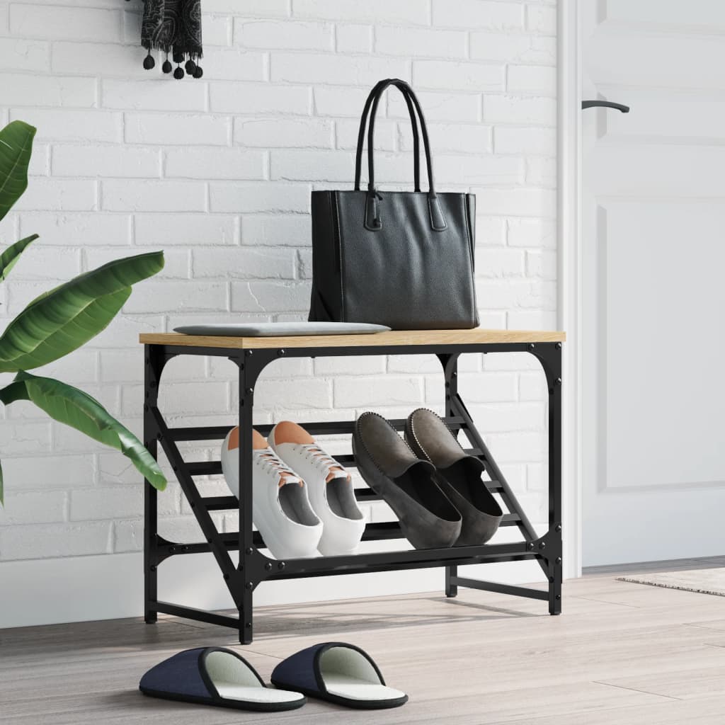 Schoenenrek 90X30X Bewerkt Hout Kleurig Sonoma Eiken