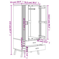Kledingkast Olden 76,5X53X172 Cm Grenenhout
