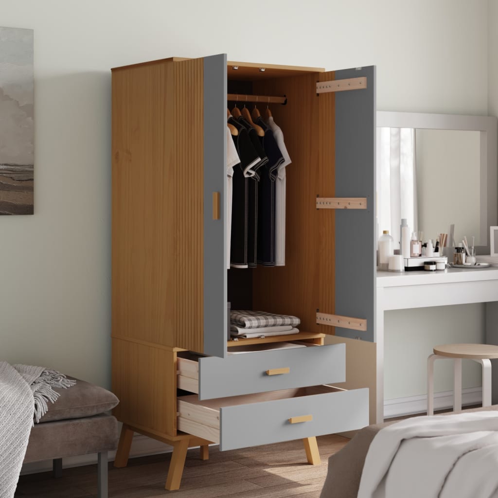 Kledingkast Olden 76,5X53X172 Cm Grenenhout