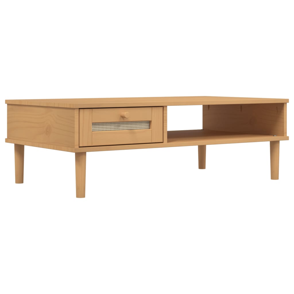 Salontafel Senja 100X55X33 Cm Rattan-Look Massief Hout