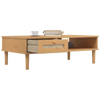 Salontafel Senja 100X55X33 Cm Rattan-Look Massief Hout