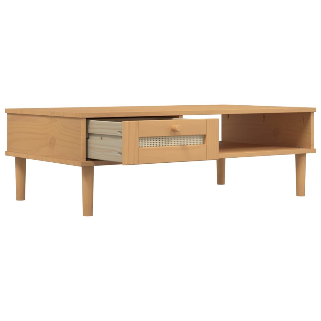 Salontafel Senja 100X55X33 Cm Rattan-Look Massief Hout