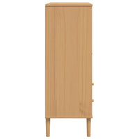 Hoge Kast Senja Rattan-Look 90X40X112 Cm Grenenhout
