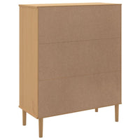 Hoge Kast Senja Rattan-Look 90X40X112 Cm Grenenhout