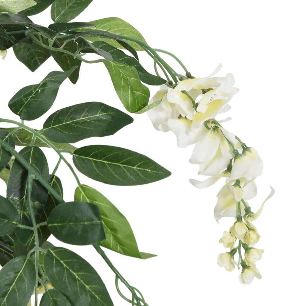 Kunstplant Wisteria 840 Bladeren Groen En Wit