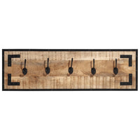 Kapstokken 2 St 80X8X25 Cm Massief Ruw Mangohout