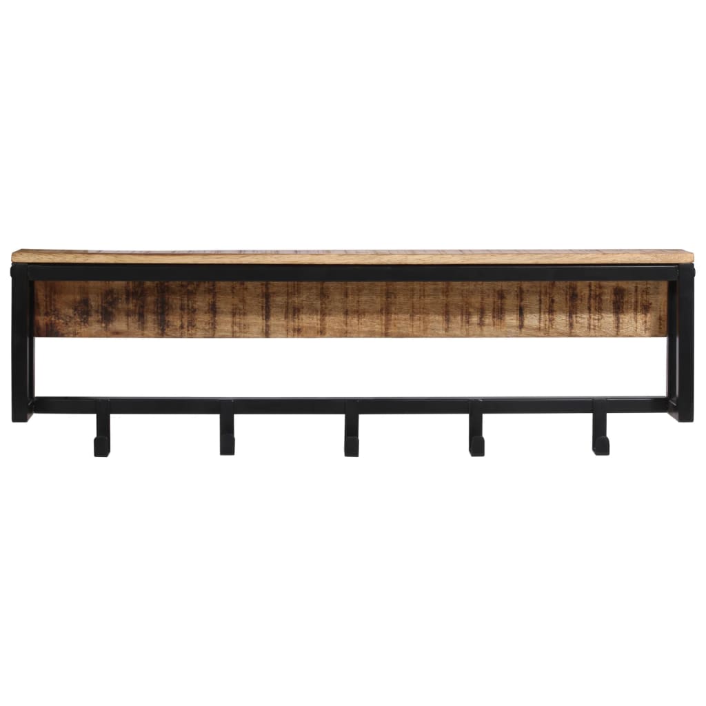 Kapstok 87X10X27 Cm Massief Ruw Mangohout