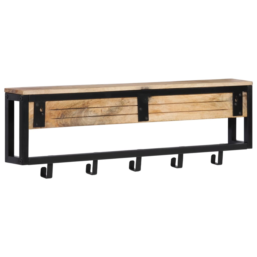 Kapstok 87X10X27 Cm Massief Ruw Mangohout