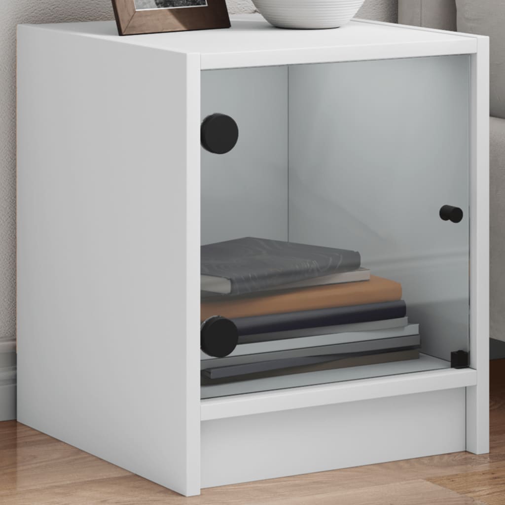Nachtkastje Met Glazen Deur 35X37X42 Cm Kleurig