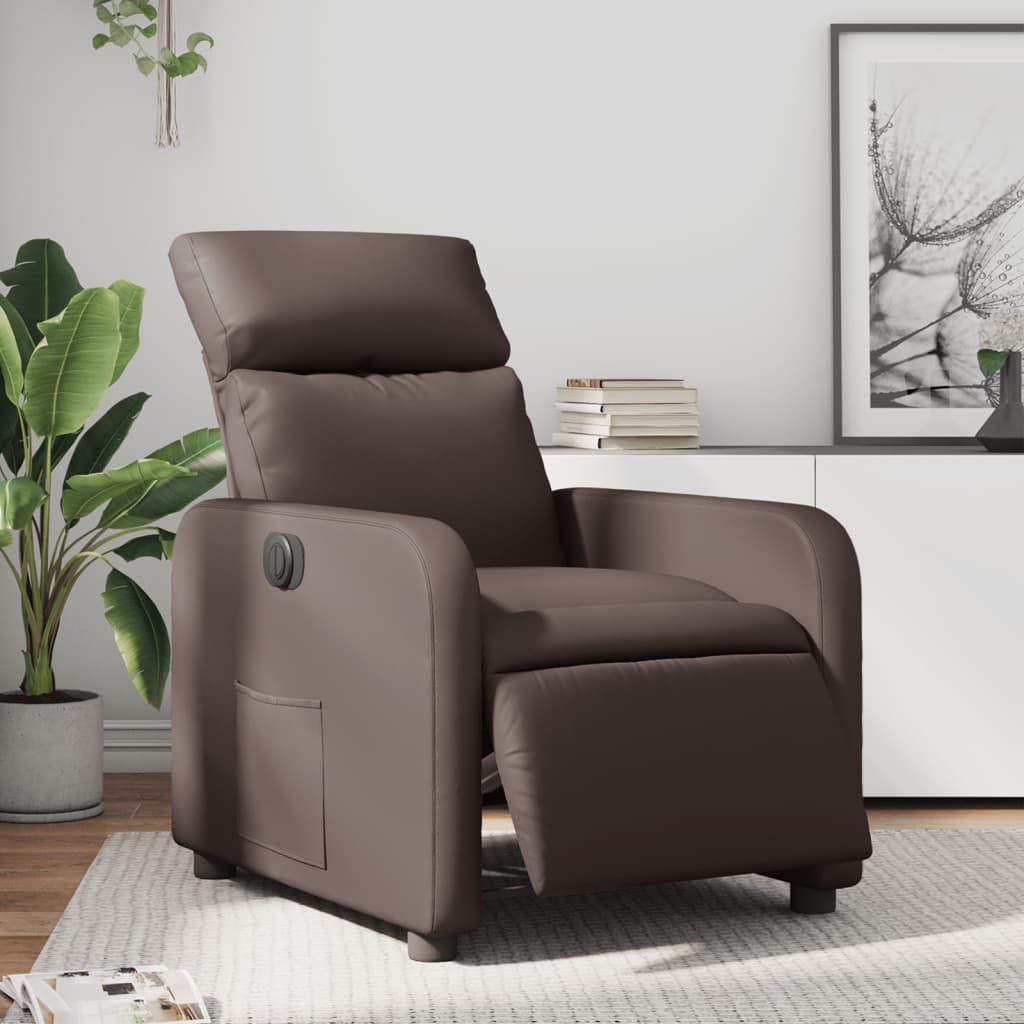 Fauteuil Verstelbaar Elektrisch Kunstleer Bruin