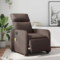 Fauteuil Verstelbaar Elektrisch Kunstleer Bruin