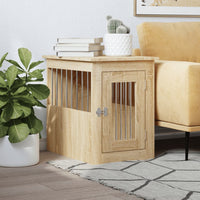 Hondenbench 64,5X80X71 Cm Bewerkt Hout Artisanaal Eikenkleur