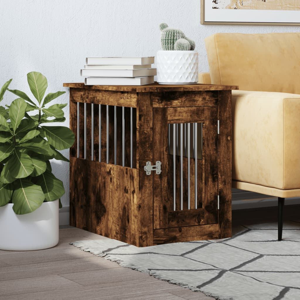Hondenbench 64,5X80X71 Cm Bewerkt Hout Artisanaal Eikenkleur