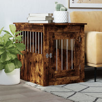 Hondenbench 64,5X80X71 Cm Bewerkt Hout Artisanaal Eikenkleur