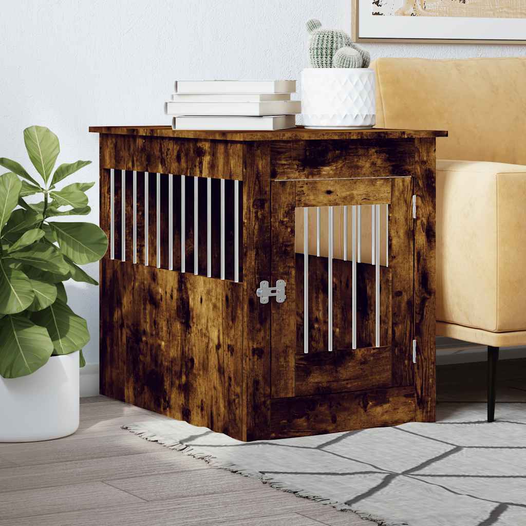 Hondenbench 64,5X80X71 Cm Bewerkt Hout Artisanaal Eikenkleur