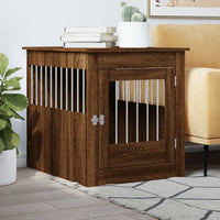 Hondenbench 64,5X80X71 Cm Bewerkt Hout Artisanaal Eikenkleur