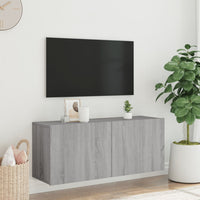 Tv-Meubel Wandgemonteerd 100X30X41 Cm Eikenkleurig